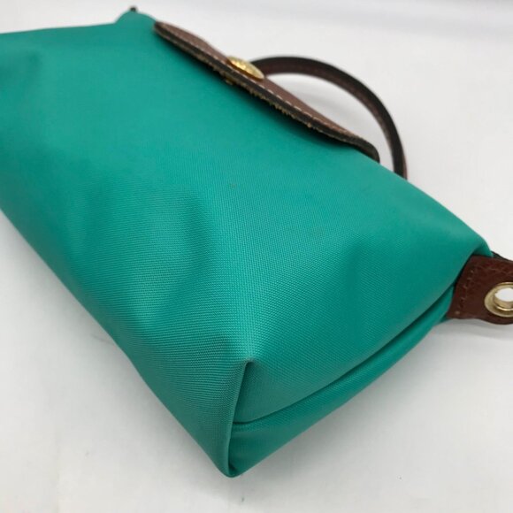 Longchamp Turquoise Nylon Le Pliage Mini Pouch - Picture 7 of 11